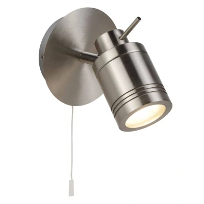 Image of Searchlight Lighting Samson LED 1 Light Bathroom Wall Spot Satin Silver IP44 GU10