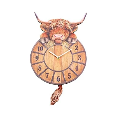 Image of Nemesis Now B3507J7 Highland Tickin&#039; Clock 25cm Red, MDF