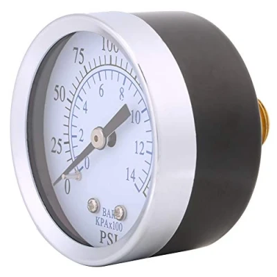 Image of 1/4&quot; NPT Pneumatic Control Valve Manual Pressure Gauge Mechanical Manometer for Fuel Air Oil Water 0 200psi / 14bar