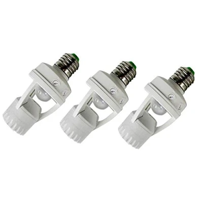 Image of EBILUN 3PCS E27 Screw Light Bulb Holder LED PIR Infrared Motion Sensor Lamp Switch Socket Bases Nightlight Adapter Converter White