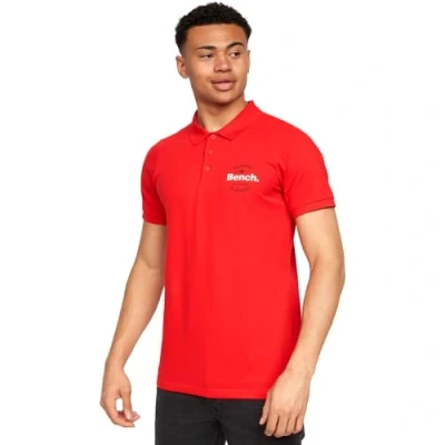Image of Bench Mens Cometer Short Sleeve Slim Fit Polo Shirt Red L