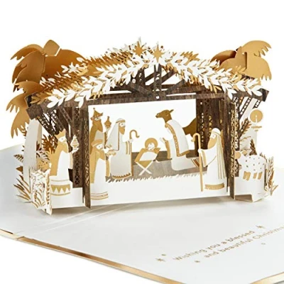 Image of Hallmark Signature Paper Wonder Religious Pop Up Christmas Card (Nativity)