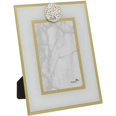 Image of Glass Photo Frame with Diamante Detailing 5 x 7 Inch / 13 18cm