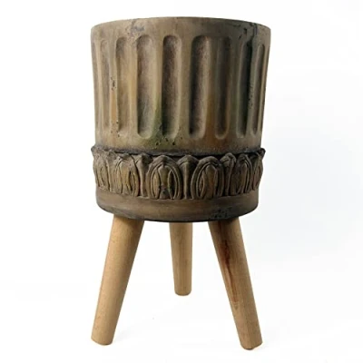 Image of Leaf Large Planters Plant Pots, Fibreglass, 40cm Zandi Roman