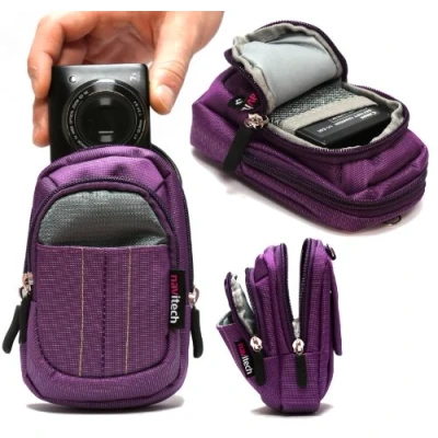 Image of Navitech Purple Digital Camera Case Bag Compatible with The Canon IXUS 145 / 150 155 160 165 170 265 HS