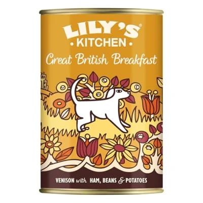 Image of Lily&#039;s Kitchen Made with Natural Ingredients Adult Wet Dog Food Tin Great British Breakfast 6 x 400g