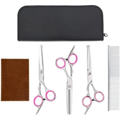 Image of vidaXL 4 Piece Dog Grooming Scissors Set Stainless Steel