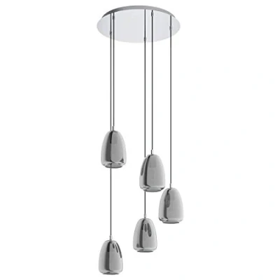 Image of Eglo Lighting Alobrase 5 Lamp Cluster Pendant Ceiling Light Chrome
