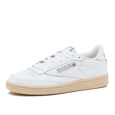 Image of Reebok Classic CLUB C 85 Vintage Trainers, Women&#039;s, Size: 8, Footwear white/chalk infused lilac Leather and textile