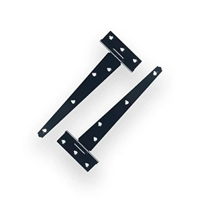 Image of Innova T Shape Tee Black Gate Door Shed Pair Hinges Coated Heavy Duty 18&quot; Long