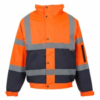 Image of Supertouch 35581 HI VIS 2 Tone Bomber Jacket Orange/Navy Blue