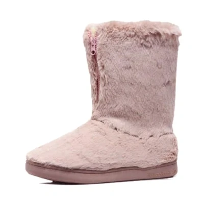 Image of DUNLOP Ladies Womens Slippers Full Bootie Boots Faux Fur Memory Foam Sizes 3 8 (Pink Zip, UK Footwear Size System, Adult, Women, Numeric, Medium, 4)