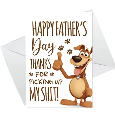 Image of RED OCEAN Funny Fathers Day Card From Dog Joke Humour For Dad Pet Cards Him