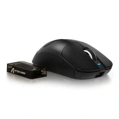 Image of MAMBASNAKE x ATTACK SHARK X8ULTRA 8000Hz Wireless Gaming Mouse, 55g SUPERLIGHT, 42000 DPI, PAW3950MAX Sensor, Nordic 52840 Chip, Bluetooth/2.4G/USB C Wired Gamer Mice, for Win11/PC/Mac, Black