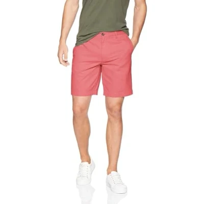 Image of Amazon Essentials Men&#039;s Slim Fit 9 Inch Chino Shorts, Washed Red, 38W