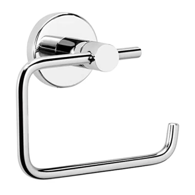 Image of Toilet Roll Holder Wall Mounted (Non Self Adhesive) Chrome Loo Stainless steel Paper Juba Smart Living