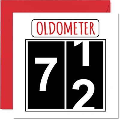 Image of Fun 72nd Birthday Cards for Men Woman Oldometer Happy Card Dad Mum Great Grandad Grandpa Nanny Grandma Gran Uncle Auntie, 145mm x Greeting Cards,