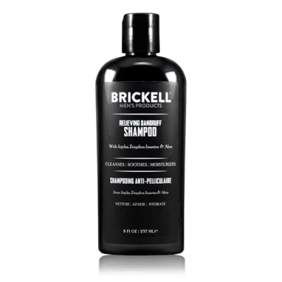 Image of Brickell Men&#039;s Relieving Dandruff Shampoo For Men, Natural &amp; Organic, Soothes and Eliminates with Ziziphus Joazeiro, Aloe Jojoba Oil (237 ml)
