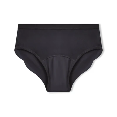 Image of NIXI Body Susie Sporty Hip Hugger Black Period Knickers (Size Small/UK 8 10), Sustainable Medium 15ml Absorbent Leak Proof Breathable Underwear, Bladder Leaks, Periods, Discharge &amp; Sweat Protection
