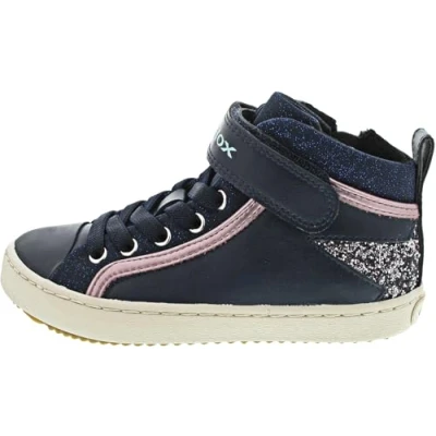 Image of Geox J Kalispera Girl M Sneaker, Navy Dk Silver, 11 UK Child
