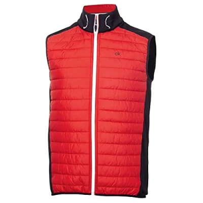 Image of Calvin Klein Mens Hybrid Gilet Red/Navy L