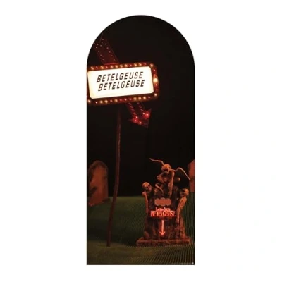Image of Star Cutouts SC4650 Beetlejuice Here Is Backdrop Single Cardboard Cut Out Height 185cm