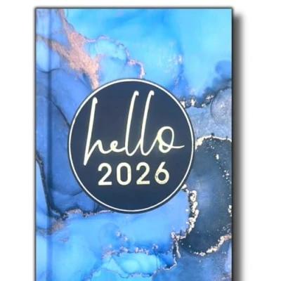 Image of 2025 Diary Pocket Size Week to View Diaries Full Year Journal Calendar Planner (Marble)