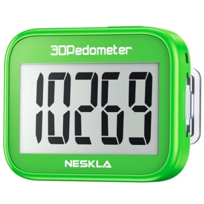 Image of NESKLA 3D Pedometer for Walking, Simple Step Counter with Large Digital Display, Tracker Removable Clip Lanyard, Accurately Track Steps Men Women Kids Adults Seniors