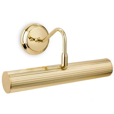 Image of Reeded 2 Light Picture Wall Polished Brass, E14