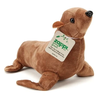 Image of Zappi Co 100% Recycled Plush California Sea Lion Toy (22cm Length) Stuffed Soft Cuddly Eco Friendly for Newborn Child