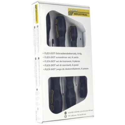 Image of Proxxon 22606 Flex Dot Screwdriver Set 2 x PZ Phillips Head &amp; 4 Slotted Screwdrivers 6 Piece