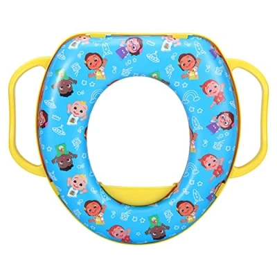 Image of Zawadi Global Cocomelon Soft Padded Potty Toilet Training Seat with Handles for Toddlers Kids Children, Portable Travel &amp; Easy to Clean