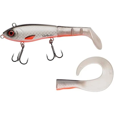 Image of Abu Garcia Svartzonker McHybrid, Fishing Hook, Hard Lures, Predator Fishing, Pike, Bait Supplied with Paddle Tail and Curl TailUnisex, Fegis, 100g 200mm