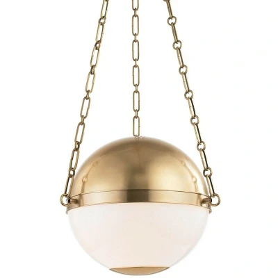 Image of Sphere No.2 2 Light Small Pendant Brass, Glass