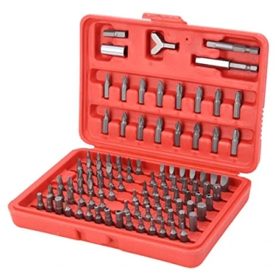 Image of NUZAMAS 100 Pieces All Purpose Power Bit Set Includes Extension Hex Bar, Slotted, Crosspoint, Hex, Star, Tri Wing, Square, Spanner, Spline and Butterfly bits