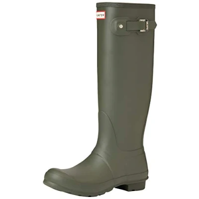 Image of Hunter Original Tall Gloss Black Wellies Womens Rainboots UK 4