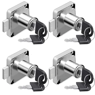 Image of Litensh Cam Lock 22mm, 4PCS Security Cabinet with Key Different Cupboard for Furniture Mailbox Drawer Household Office (4, 22MM)