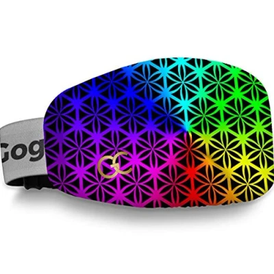 Image of GogglesCover: Protective ski and snowboard goggles cover, life flower rainbow design