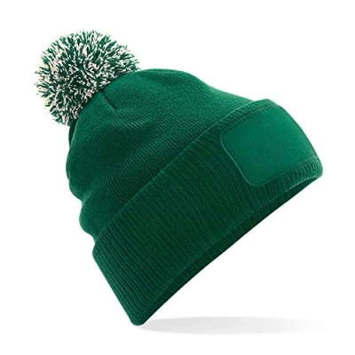 Image of Beechfield Snowstar Patch Beanie Black/Graphite Grey