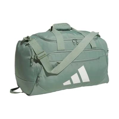 Image of adidas Defender 5 Large Duffel Bag (100l), Silver Green/White, One Size, (100l)