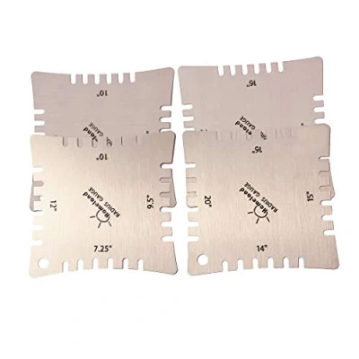 Image of Alnicov 4Pcs Stainless Steel Guitar Notched Radius Gauges, Set Up Luthier Tools for Electric Bass Acoustic