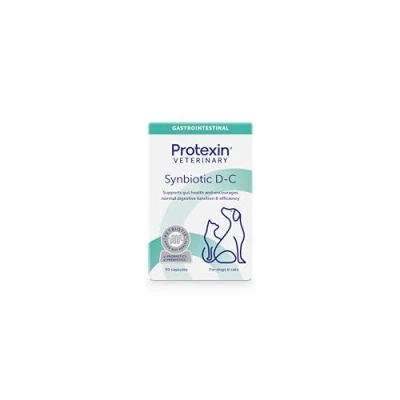 Image of Protexin Veterinary Synbiotic D C Daily probiotic and prebiotic capsules for dogs cats (Pack of 1, 50 Capsules)