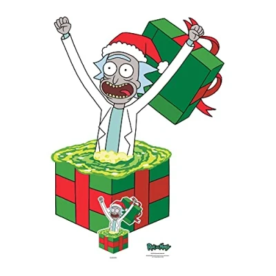 Image of Star Cutouts SC4178 Rick Christmas Surprise And Morty Lifesize Cardboard Cutout