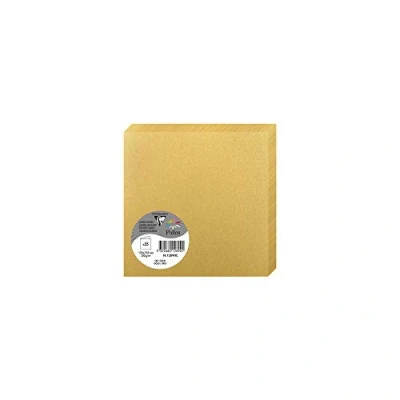 Image of Clairefontaine Ref 12890C Pollen Iridescent Folded Card (Pack of 25 Sheets) 135 x 135mm Sized, 210gsm Grained Card, Acid Free, Inkjet &amp; Laser Printer Compatible Gold
