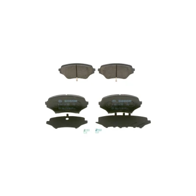 Image of BP1212, E990R02A10801322 Brake pad set BOSCH 0 986 494 322 Low Metallic with acoustic wear warning anti squeak plate, mounting manual