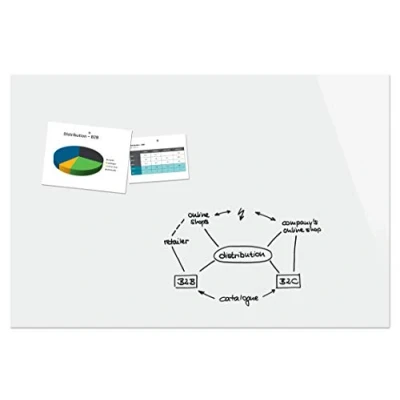 Image of Be!Board B1600 Magnetic Glass Board / PinBoard WhiteBoard Dry Wipe Board, 180 x 120 cm, Pure White