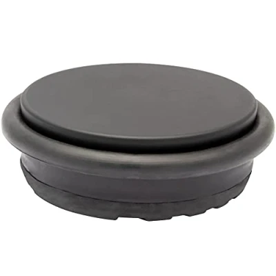 Image of WAGNER Doorstop Big Disk Color Black MAT Ø 98 x 30 mm, mat, Premium Buffer Made of Coated Industry Steel, Thermostatic Rubber, to be Placed on The Floor, 750 g 15519301