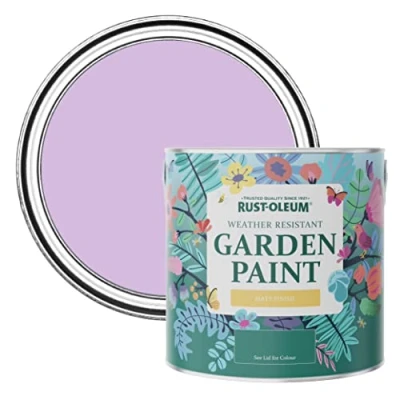 Image of Rust Oleum Purple Mould Resistant Garden Paint In Matt Finish Violet Macaroon 2.5L