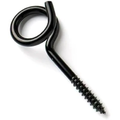Image of Merriway BH04756 Japanned Pigtail Swing Hammock Hooks Black