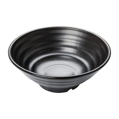 Image of Olympia Kristallon Fusion Melamine Large Bowls Black 225mm (4 Pack)